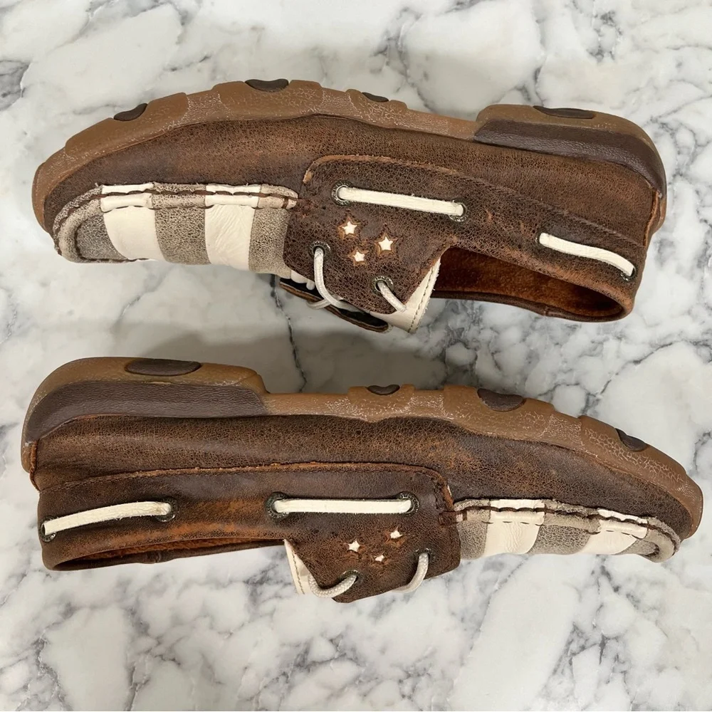 Twisted X Brown and Cream Women's Moccasins - Picture 9 of 12